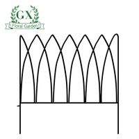 Valla de jardín a prueba de polvo, barrera de bordes de paisaje decorativo, cerca plegable de alambre para cama de flores, 5 paneles, color negro