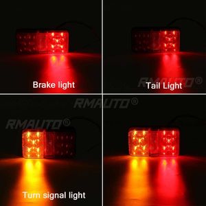 2PCS 12V 24V Feux arrière LED pour camion, clignotants, feux stop, feux de freinage arrière pour voiture, remorque, caravane, bateau, camping-car - Product Image 2