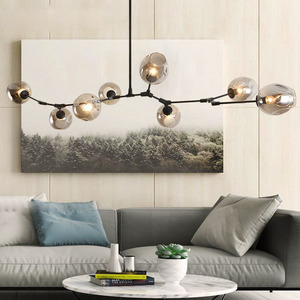 Lámpara de Techo Nórdica para Sala de Estar, Moderna, Simple, de Hierro Forjado, para Restaurante, Dormitorio, Creativa, Retro, con Forma de Molécula, 220V - Product Image 5
