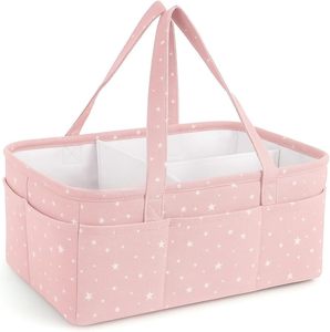 Organisateur de couches pour bébé en coton avec poignée, panier de rangement pour couches et articles de puériculture - Product Image 2
