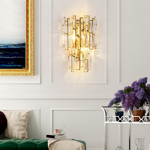 <b>Wall</b> Lights Gold Crystal <b>Wall</b> <b>Sconce</b>, Modern Clear Crystal Bedside <b>Wall</b> Mounted Lamp Decorative <b>Lighting</b> Fixture - Product Image 3