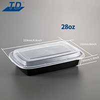 Nouveau produit Récipient à emporter en plastique jetable pour micro-ondes Récipients rectangulaires pour la préparation des repas