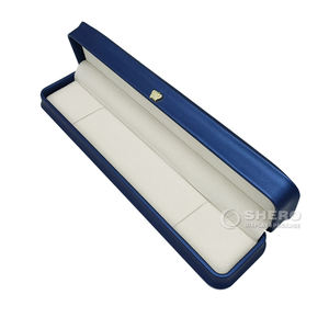 Boîtes de luxe exquises en cuir PU bleu sur mesure de qualité supérieure pour colliers, bracelets, bagues, boucles d'oreilles, boîtes à bijoux - Product Image 2