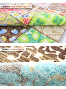 Alfombra moderna con estampado de superficie de poliéster, Alfombra de área con círculos punteados brillantes - Product Image 4