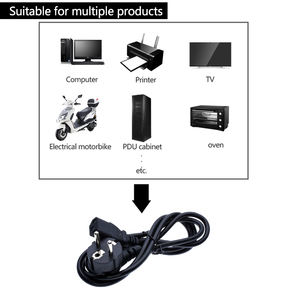 OEM cable de alimentación de la UE Euro a C13 conector de alimentación 16A 250V Schuko redondo 2 pines IEC hembra fuente de alimentación núcleo de extensión 1,8 M - Product Image 5