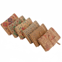 Dompet Kork Dicetak Kustom dengan Slot Kartu Identitas Penutup Zipper Dompet Pendek untuk Wanita Grosir Besar
