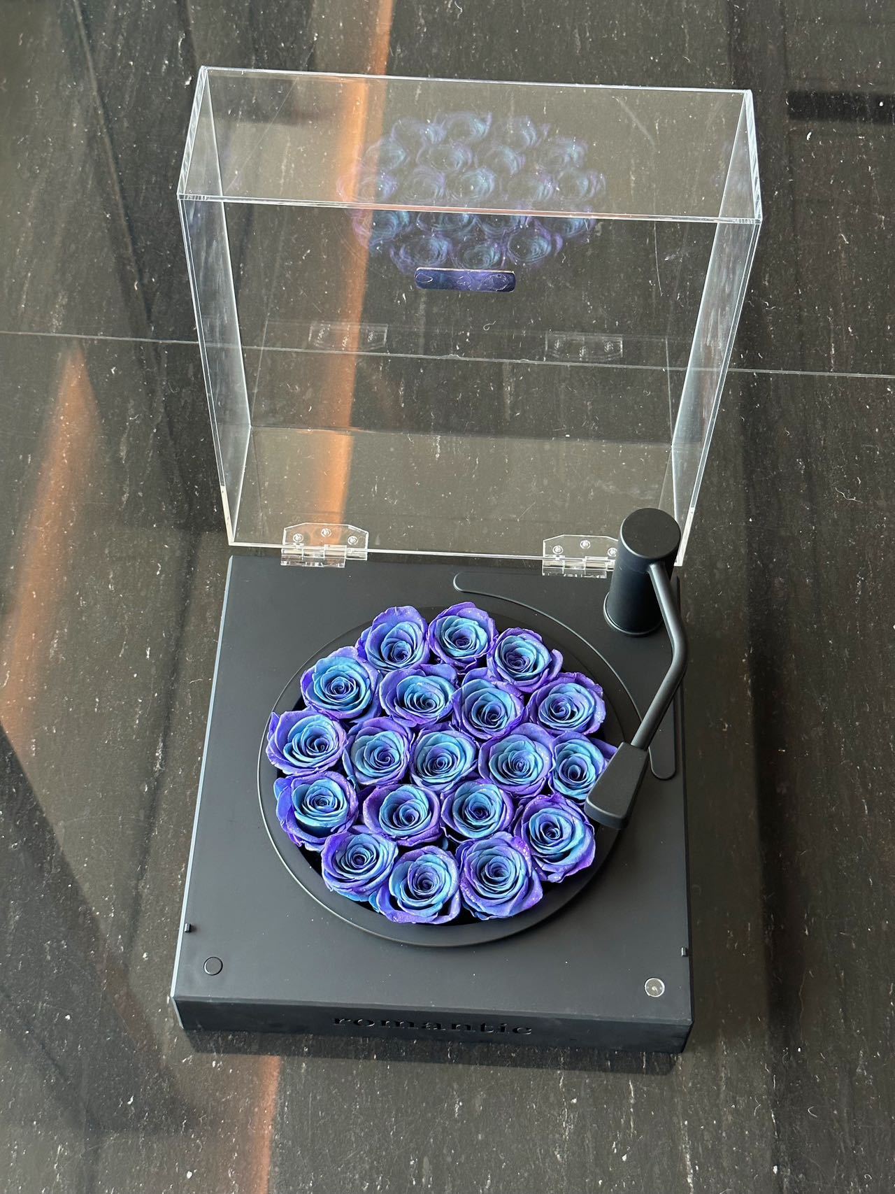 Galaxy black background gramophone