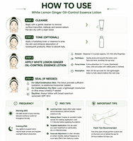 Lotion pour le visage au citron et au gingembre, contrôle du sébum, blanchissante et hydratante
