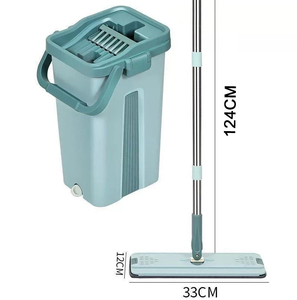 Conjunto de Balde para Mop Plano com Capacidade de 10L e 2 Panos de Microfibra para Limpeza de Piso - Product Image 1