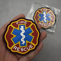 Patch tactique de moral en caoutchouc souple PVC 3D, motif Caducée, pour équipe de sauvetage incendie et médical, moulage par injection multi-formes