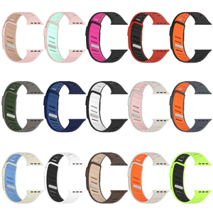 Bracelet sport en silicone à carreaux bicolores pour Apple Watch Series 10 42mm 46mm pour IWatch 9 8 7 6 5 41mm 45mm Bracelet de remplacement - Product Image 2