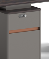 Système de poste de travail de bureau moderne en bois massif pour quatre personnes avec tiroir à serrure à code, vente chaude