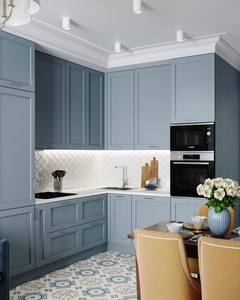 Một cửa sang trọng bule Tủ biệt thự lớn không gian được xây dựng trong máy rửa chén Slate Đảo Lưu trữ đầy đủ dễ dàng để làm sạch tăng cường không gian lớp - Product Image 2