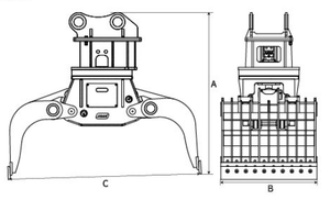 Pinza Hidráulica para Roca Gaohong 360 °   Garra Giratoria para Excavadora, Altamente Eficiente, para Demolición y Clasificación de Piedras - Product Image 6