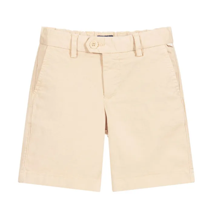 Customized boy's cotton twill garment dye high quality kids clothes cargo bermuda chino shorts for children toddler big boy