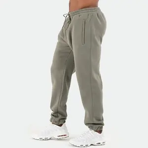 Wholesale Top Quality Casual Oversized Elastic Waist Sweatpants With Zipper Pocket Heavy Fleece Cotton Polyester Sweat Pants Men