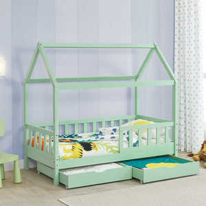 Bambino pavimento telaio del letto de madera bambina color pastello biancheria da letto <span class=keywords><strong>lettino</strong></span> per bambini <span class=keywords><strong>con</strong></span> <span class=keywords><strong>cassetti</strong></span> - Product Image 2