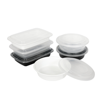 Conteneur alimentaire rond en plastique de style américain avec couvercle
