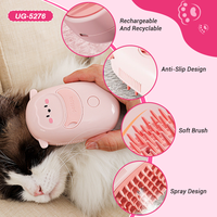 Brosse vapeur 3-en-1 Petop pour chat, pour la perte de poils, peigne de toilettage rechargeable pour animaux, pulvérisation de brume, dents de massage ABS, bleu rose, salle de bain