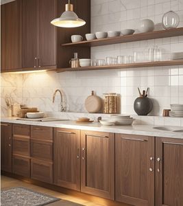 ตู้ครัวไม้จริง แลคเกอร์ ลามิเนต เมลามีน MDF ไม้อัด ผลิตตามสั่ง - Product Image 1