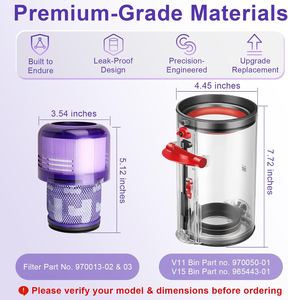 Pièces de rechange pour filtre à poussière et bac à poussière V11 <span class=keywords><strong>V15</strong></span> pour aspirateurs <span class=keywords><strong>Dyson</strong></span> |   Accessoires pour aspirateur sans fil <span class=keywords><strong>V15</strong></span> Detect SV14 SV15 <span class=keywords><strong>SV22</strong></span> - Product Image 3