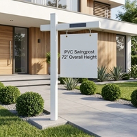 Panneau de signalisation immobilière pour visites immobilières et ventes de jardin, avec options de base plate et de base gothique, en PVC blanc
