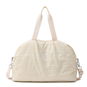 Sac de voyage vintage élégant pour femme avec logo personnalisé, imperméable, 5 couleurs unies, compartiment sec/humide séparé et poche à chaussures indépendante - Product Image 5