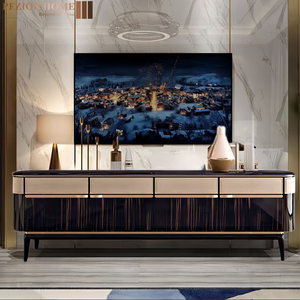 Ý thép không gỉ TV đơn vị phòng khách đồ nội thất bằng đá cẩm thạch hàng đầu sang trọng hiện đại Tủ TV - Product Image 1