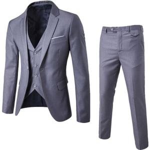 <span class=keywords><strong>Traje</strong></span> Formal <span class=keywords><strong>Gris</strong></span> <span class=keywords><strong>Claro</strong></span> y Negro de 3 Piezas, <span class=keywords><strong>Chaleco</strong></span> y Pantalones, Corte Entallado, Trajes de Hombre para Boda, Oficina, Negocios, Suministro de Fábrica - Product Image 1