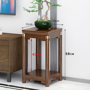 Nouvelle table d'appoint carrée chinoise, table d'angle de canapé, <span class=keywords><strong>meuble</strong></span> <span class=keywords><strong>TV</strong></span>, <span class=keywords><strong>meuble</strong></span> de rangement <span class=keywords><strong>haut</strong></span> pour plantes - Design moderne, écologique, fait main - Product Image 3