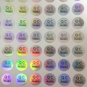 Etiquetas de Papel Holográficas de 10 mm Resistentes al Agua con Certificación QC, Etiquetas de Seguridad con Garantía, a Prueba de Manipulación, Colores Degradados Atractivos, para Supermercados y Tiendas de Comestibles - Product Image 1