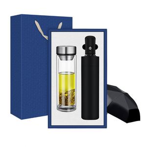 Botella de Té de Vidrio Moderna con Juego de Regalo de Sombrilla Roja, Diseño Portátil y Conveniente para Uso Diario - Product Image 2
