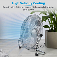 Vente chaude 16 pouces entièrement en métal lames commande mécanique ventilateur de sol oscillant pour salle de sport en plein air et hôtel
