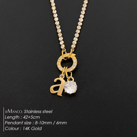 eManco Kleiner Kursiv-Schriftzug 'a' Anhänger Runder Klarer Zirkon Sternzeichen Strass Edelstahl Personalisierter Initialen-Schmuck