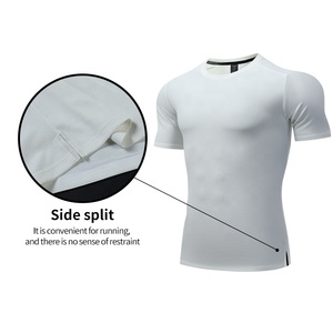 Chemises vierges de <span class=keywords><strong>couleur</strong></span> unie pour hommes Chemises d'entraînement de gymnastique à fente latérale et à séchage rapide pour hommes - Product Image 3