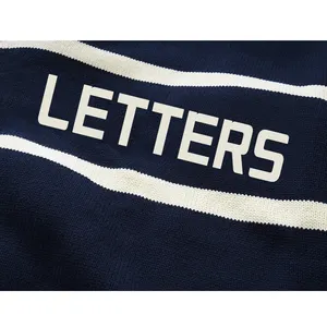 OEM su misura degli uomini del cotone girocollo maglione lavorato a maglia lunga lettera del manicotto del modello vintage stripes pullover letterman maglione