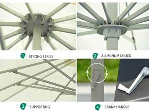 Ombrellone da Giardino Grande e Resistente, Parasole da Esterno 4m 6m 8m, Fornitore all'Ingrosso di Arredamento da Giardino - Product Image 3