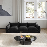 Canapé familial moderne en velours noir Voxhome pour salon, 1, 2, 3, 4, 7 places, ensemble de canapés au sol
