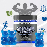 ODM/OEM Label Pribadi Vegan Bebas Gula Creatine Monohydrate Alami Rasa Blueberry Permen Jeli untuk Pertumbuhan dan Kekuatan Otot Dewasa