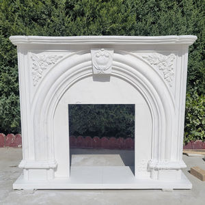 <span class=keywords><strong>Francia</strong></span> moderno tallado a mano victoriano arqueado insertar piedra Natural mármol blanco chimenea envolvente - Product Image 5