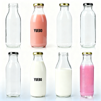 Botol Minuman Kaca Grosir dengan Tutup Logam untuk Jus Susu Jelly Gula Minyak Zaitun Penyimpanan Makanan 250ml