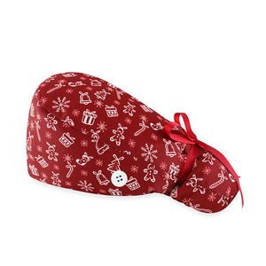 Gorros Quirúrgicos Transpirables de Algodón, Gorros de Enfermera con Forro de Satén, Gorros Médicos de Trabajo con Botones para Cabello Largo, Accesorios de Enfermería - Product Image 3