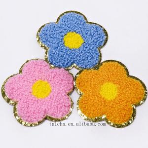 Custom Towel Embroidery High Quality Iron-<b>on</b> or <b>Sew</b>-<b>on</b> Towel <b>Patches</b> Embroidery Chenille <b>Patches</b> - Product Image 1