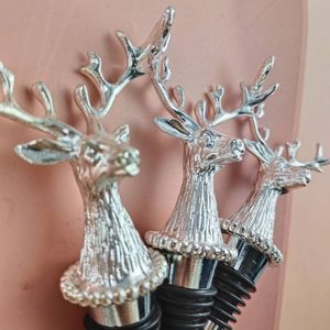 Tapón de Vino de Aleación de Zinc con Diseño de Alce Grande Navideño Dorado y Plateado, Utensilios de Cocina para Preservar el Vino - Product Image 6