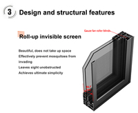 Ventana Abatible Horizontal DEEZON de Alta Calidad, Moderna, de Aleación de Aluminio, con Rotura de Puente Térmico, Tamaño/Color Personalizado, Pantalla Magnética