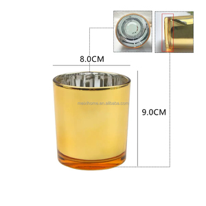 Logo in vetro con cilindro di lusso e <span class=keywords><strong>portacandele</strong></span> 10oz 300ml in vetro placcato argento JarGold per decorazioni per la casa di - Product Image 2