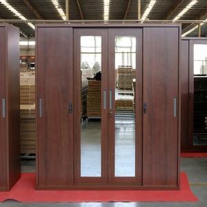 Muebles <span class=keywords><strong>de</strong></span> Dormitorio, Armario <span class=keywords><strong>de</strong></span> Metal con Puerta Corredera Espejada, Acabado en Color Nogal, Armarios <span class=keywords><strong>de</strong></span> Acero con Aspecto <span class=keywords><strong>de</strong></span> Madera, Personalizados - Product Image 1