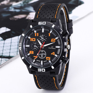 Fashion Big Case Sport <b>Watch</b> For Men Large <b>Arabic</b> Numerals Chronograph Style Leather Band Japan Movt Male Quartz Wrist <b>Watch</b> - Product Image 1