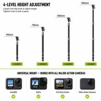 Support de toit de voiture tout-terrain robuste en alliage d'aluminium à triple ventouse pour Insta360 X4 X3 et Hero 13 12 11