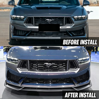 Accessoires de pare-chocs, séparateur avant, plastique noir brillant, 3 pièces, style 2, extension de lèvre avant pour Ford Mustang GT 2024+